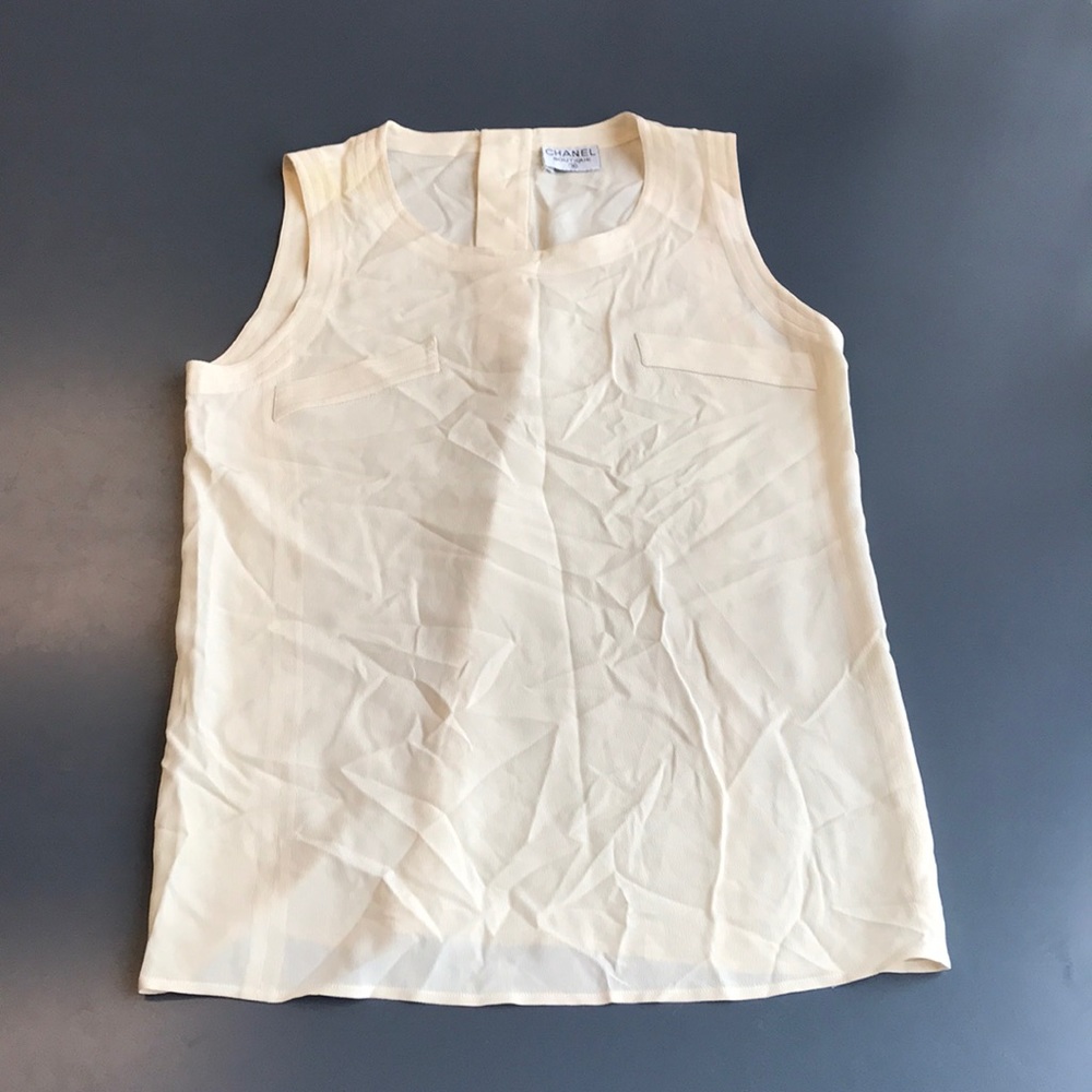 Chanel Blouse Tank Cream Off White